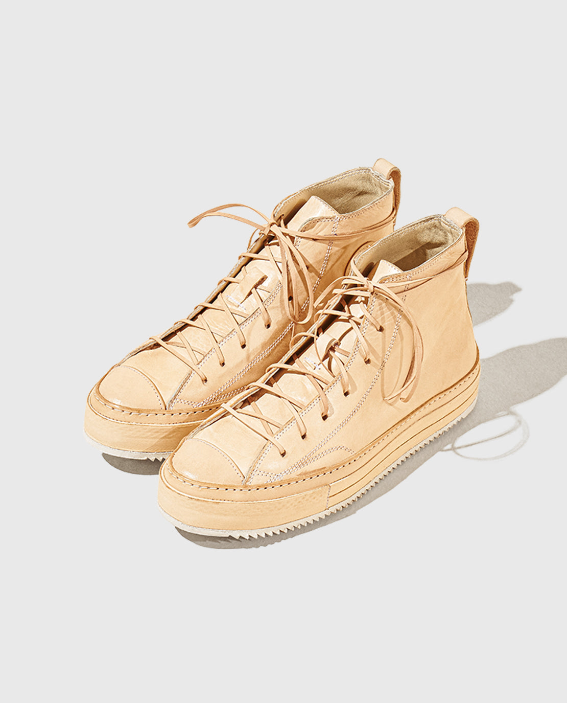 Handmade Vegetable Tanned Leather High Top Sneaker