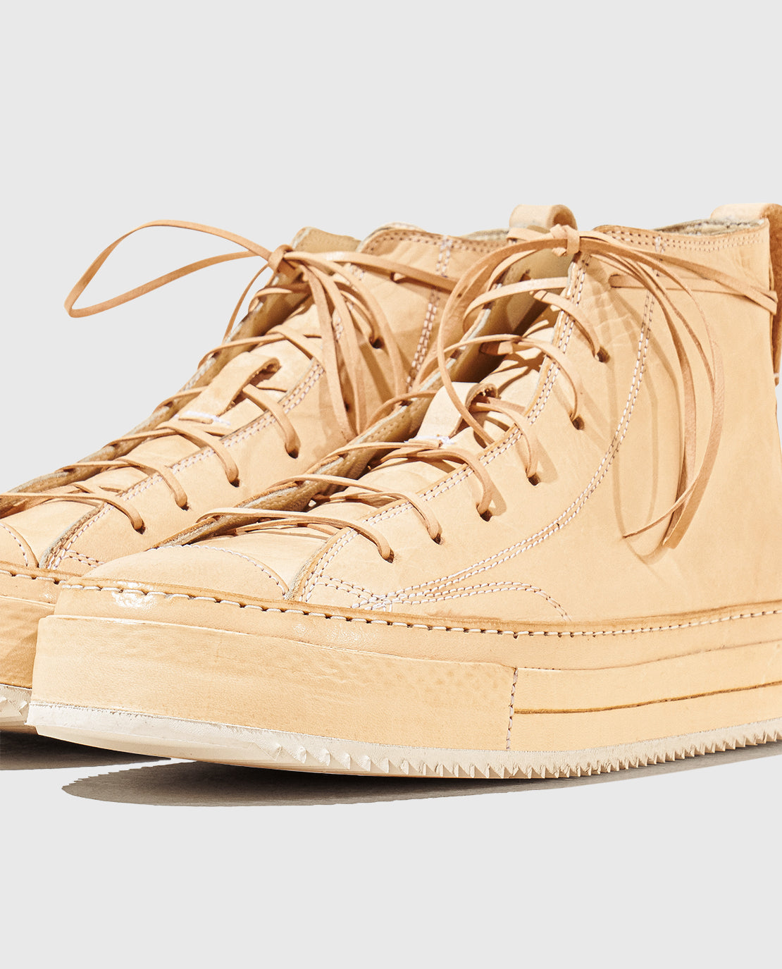 Handmade Vegetable Tanned Leather High Top Sneaker
