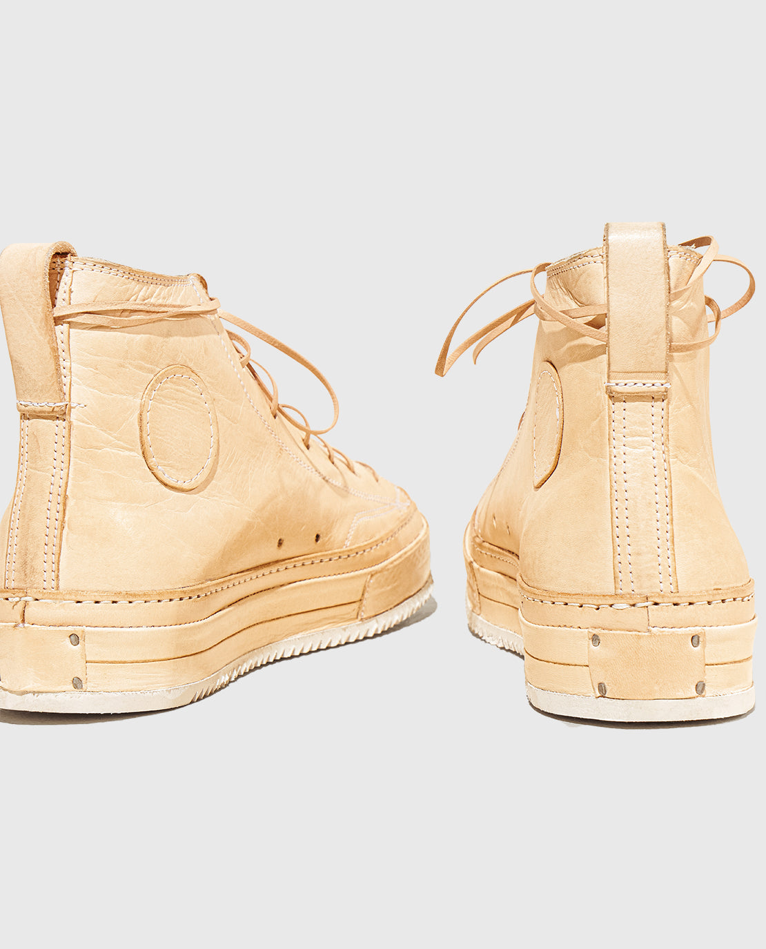 Handmade Vegetable Tanned Leather High Top Sneaker