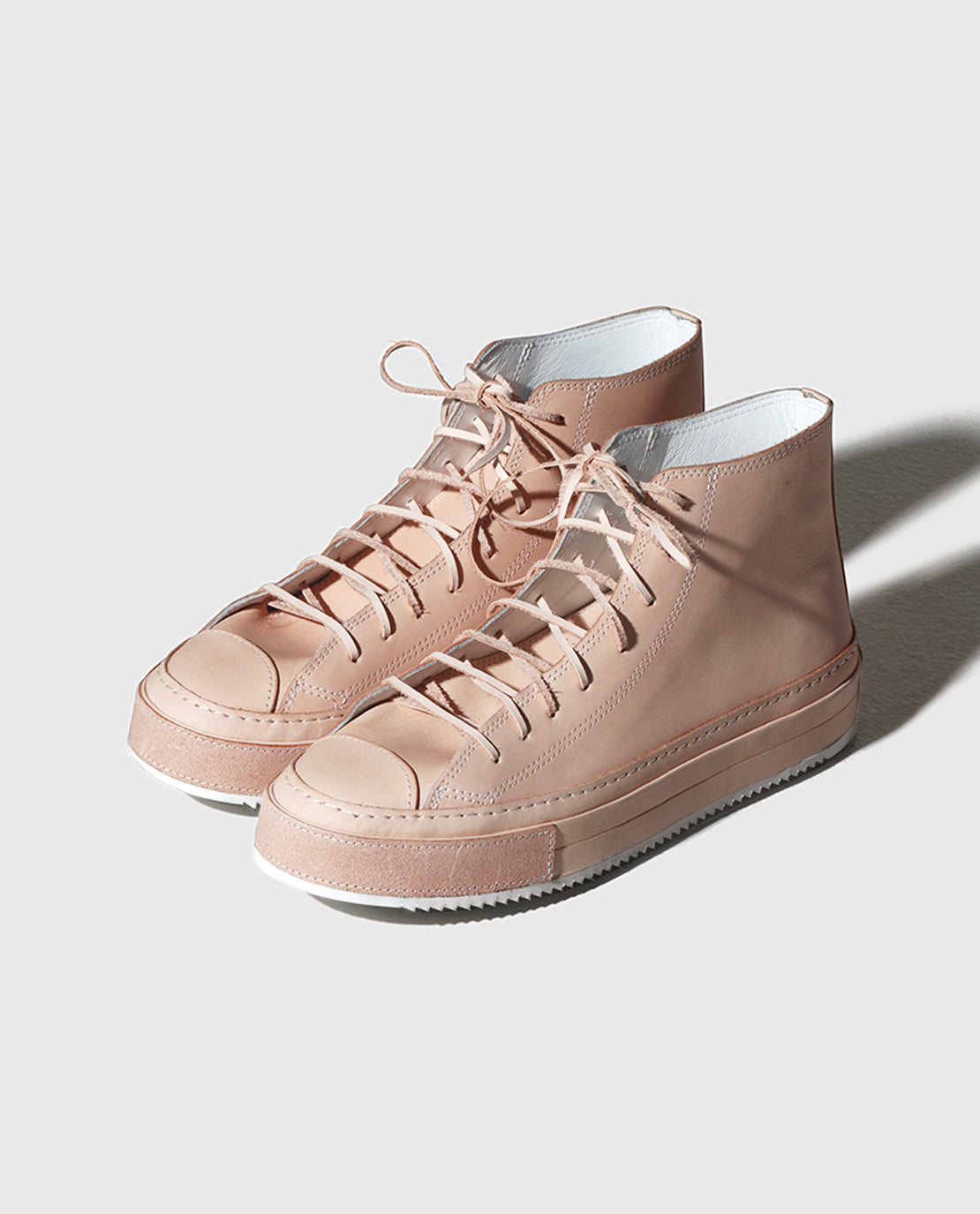 Handmade Vegetable Tanned Leather High Top Sneaker