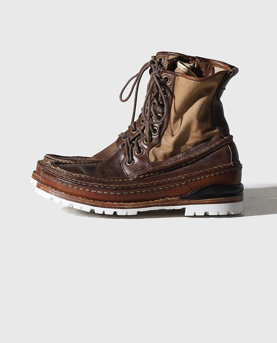 Visvim Grizzly Boot resole (with real leather detail recreation with white Vibram resole)